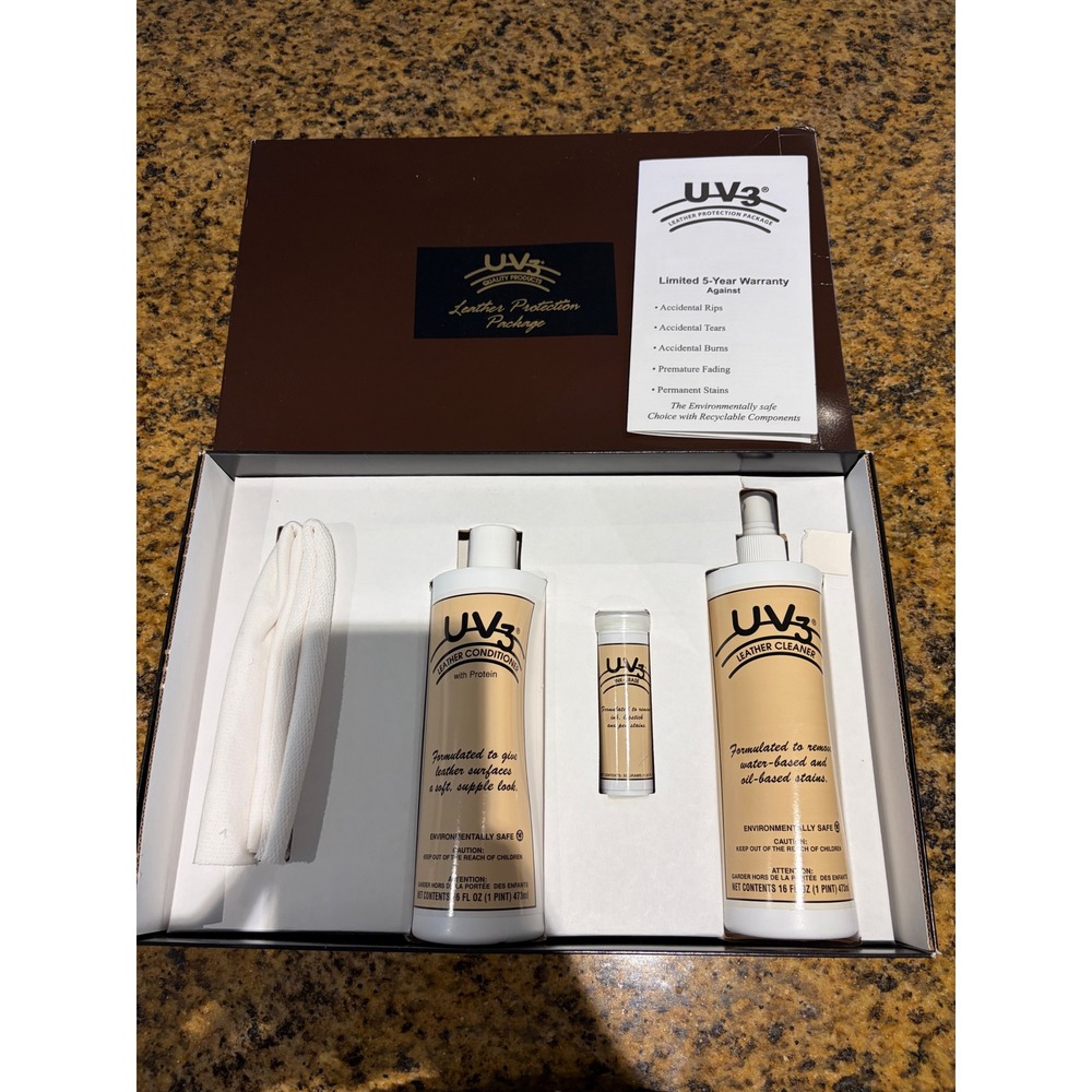 Masterguard 3 Piece UV3 Leather Protection Package Deluxe Furniture Care Kit